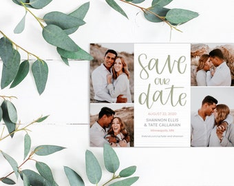 Printed Save the Date, Lettered Save the Date, Simple Save the Date, Large Date, Clean Modern Save the date