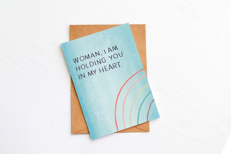 Empathy Card: Woman I am holding you in my heart Encouraging image 1