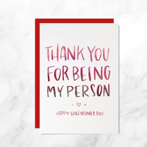 Tarjeta del Día de Galentine, Tarjeta del Día de San Valentín, Tarjeta de Amigo, Tarjeta de Novia, Gracias por Ser Mi Tarjeta de Persona