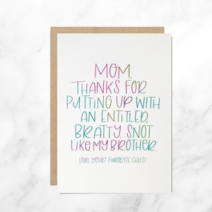 Mothers Day Card, Mom&#39;s Day Card, Mother&#39;s Day, Love Your Mom, Love for Mom