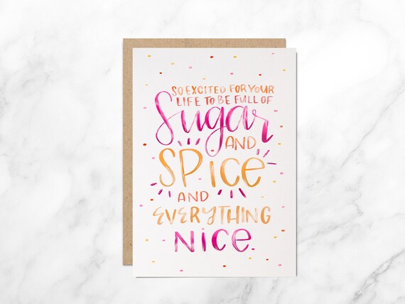 Zucker Gewurz Baby Dusche Karte Baby Madchen Karte Etsy