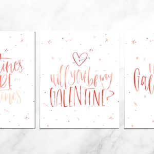 Conjunto de cartões postais Galentine, cartões de dia de Galentine, cartões de dia dos namorados, cartões de amigo, cartões de namorada, conjunto de cartões, conjunto de Galentine