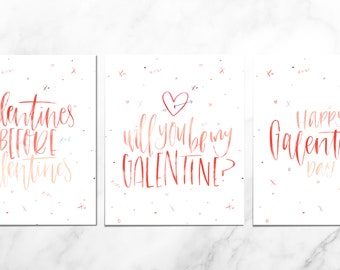 Galentine Postcard Set, Galentine's Day Cards, Valentine's Day Cards, Friend Cards, Girlfriend Cards, Card Set, Galentine's Set