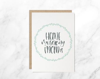 Mothers Day Card, Mom's Day Card, Mother's Day, Home Is Where My Mom Is