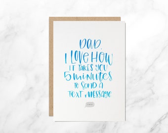 Father's Day Card, Dad's Day Card, Father's Day, Texting Dad, Dad Technology Card