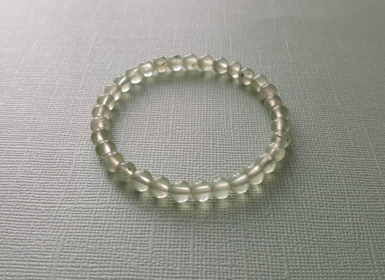 Spiritual Knowing Natural PREHNITE bracelet 6 mm stacking beaded bracelet intention bracelet