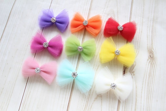 nœud avec strass Croix Pour Baptême Tulle baby hair band baptême fait à la main