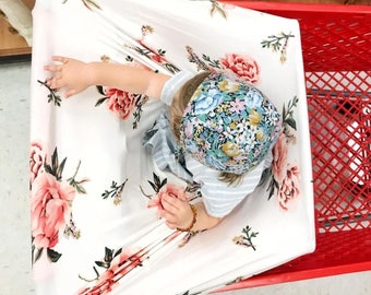 Stretchy Nursing Cover - Baby Car Seat Cover - High Chair Cover - Shopping Cart Cover - Floral Breastfeeding Cover - Baby Shower Gift -