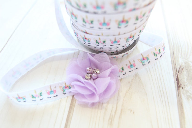 5 8 Elastic Ribbon Unicorn Fold Over Diy Hair 5 8 Elastic Ribbon Unicorn Fold Over