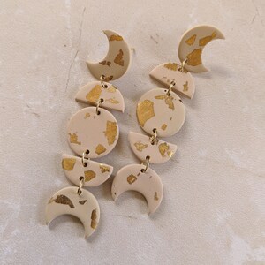 The Luna, Handmade Polymer Clay Earrings, Celestial Earrings