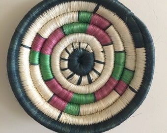 Vintage Woven Hanging Coil Basket