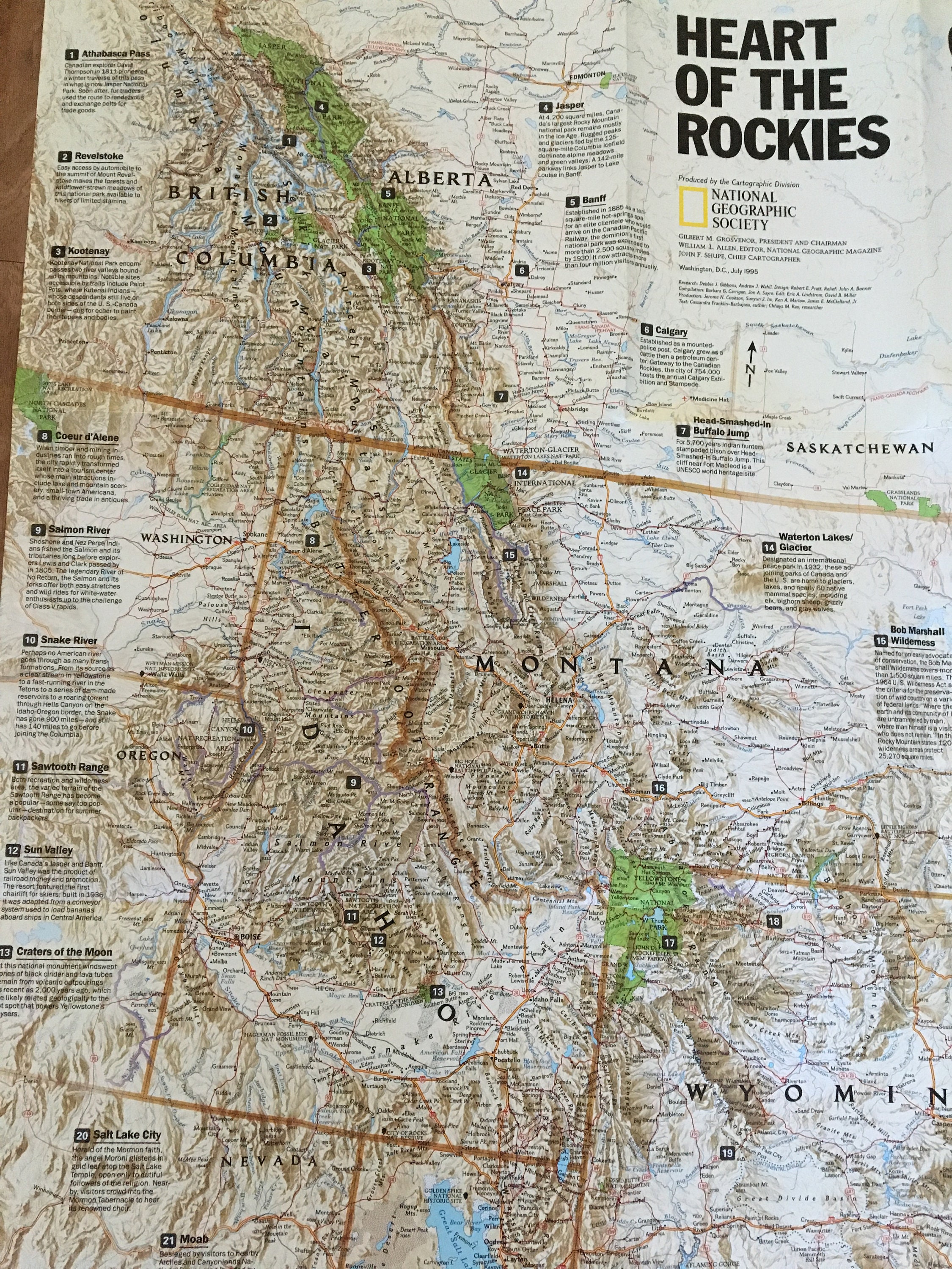 Vintage Heart of the Rockies Double Sided Map by National  Etsy