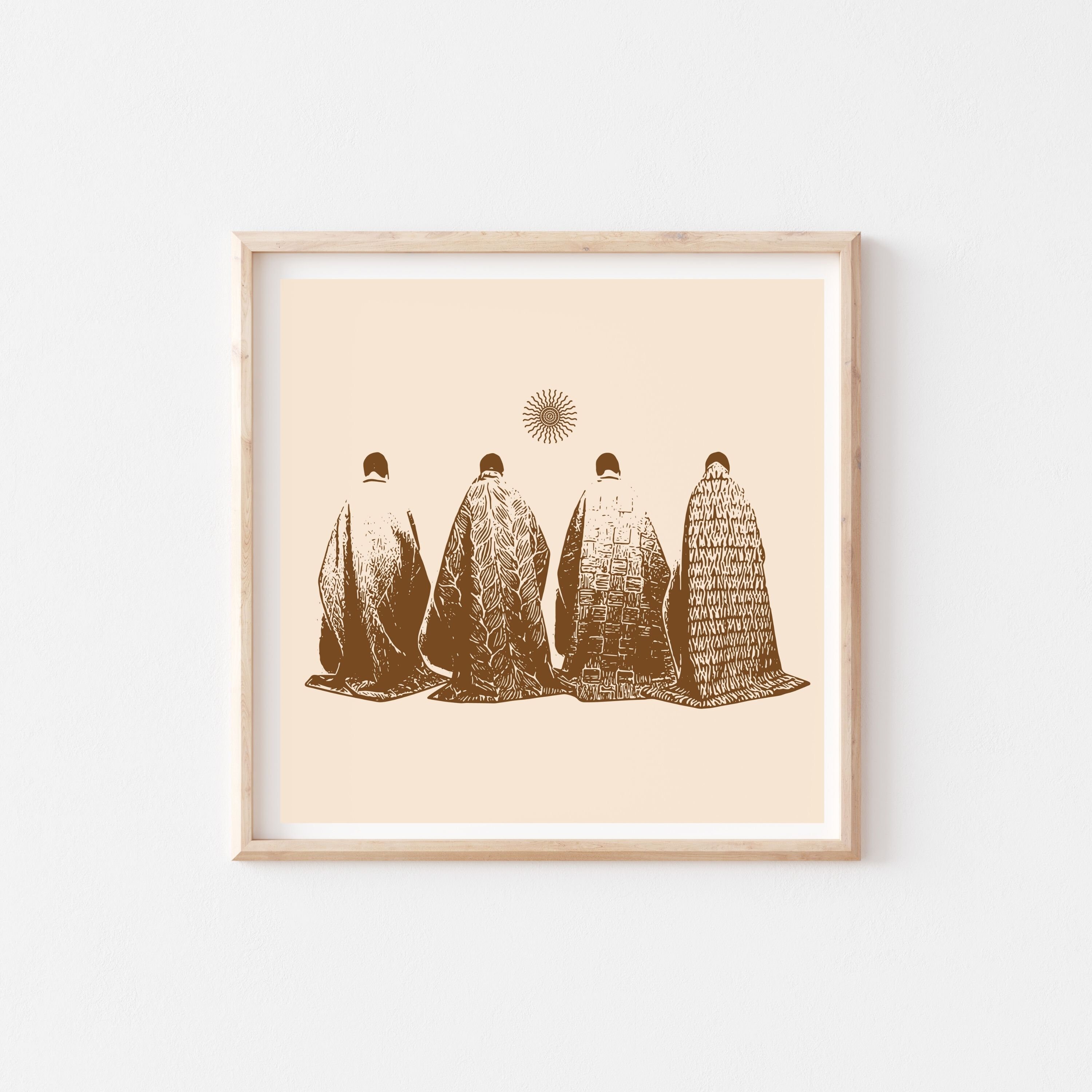 Native American Blanket Art Print, Illustration, Tribal, Ethnic