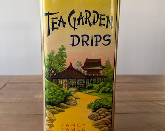 Antique 1920s Tea Garden Drips - Table Syrup Tin Featuring San Francisco Tea Garden