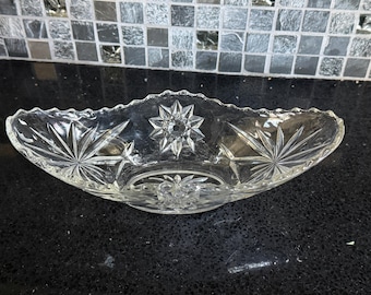 Vintage Anker Hocking Davidster bananensplit/relish/snoepschaal