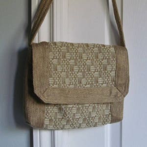 Mini-messenger bag - purse - shoulder bag - handbag - messenger bag - handmade - fabric purse - specialty fabrics - textured woven fabric