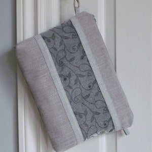 Grey clutch purse - silver clutch - holiday purse - special occasion purse - evening bag - clutch - wristlet  - handmade - one of a kind