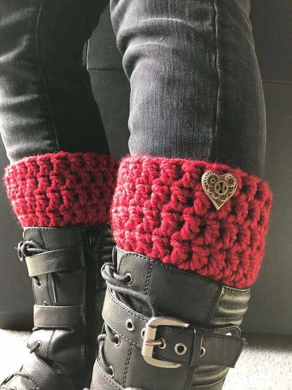 Red boot cuffs new arrivals
