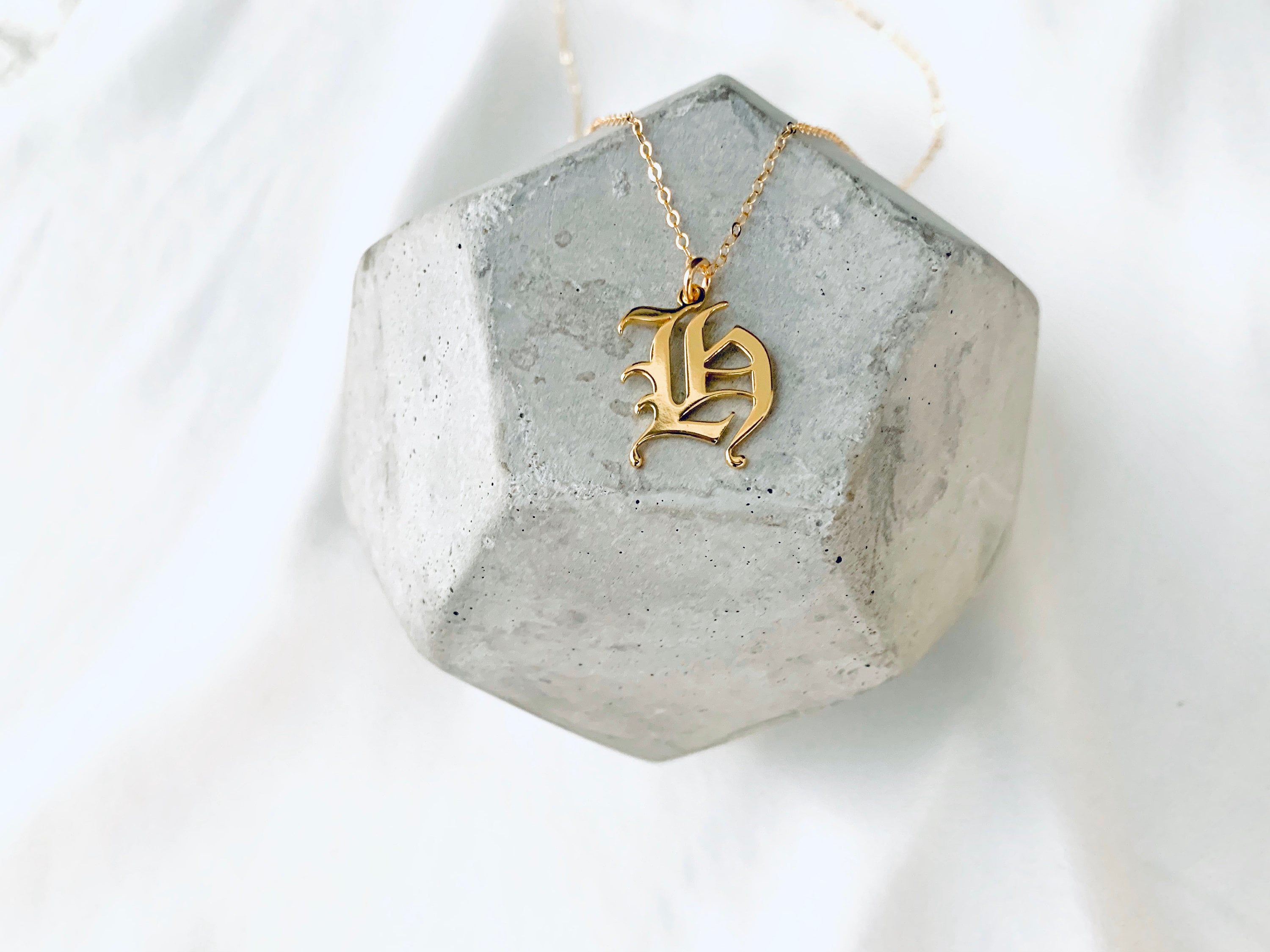 Double Old English Initial Necklace - The M Jewelers