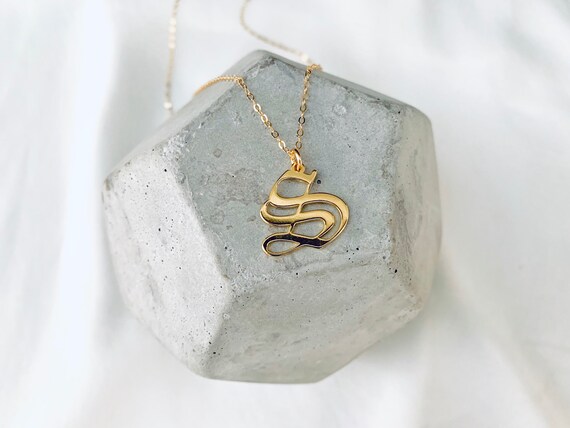 Gold Filled Letter S Necklace Fancy 