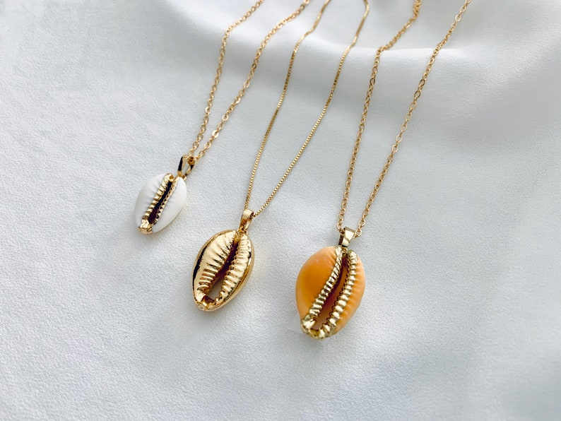 Cowrie Shell Necklace White and Gold Cowrie Necklace Gold - Etsy
