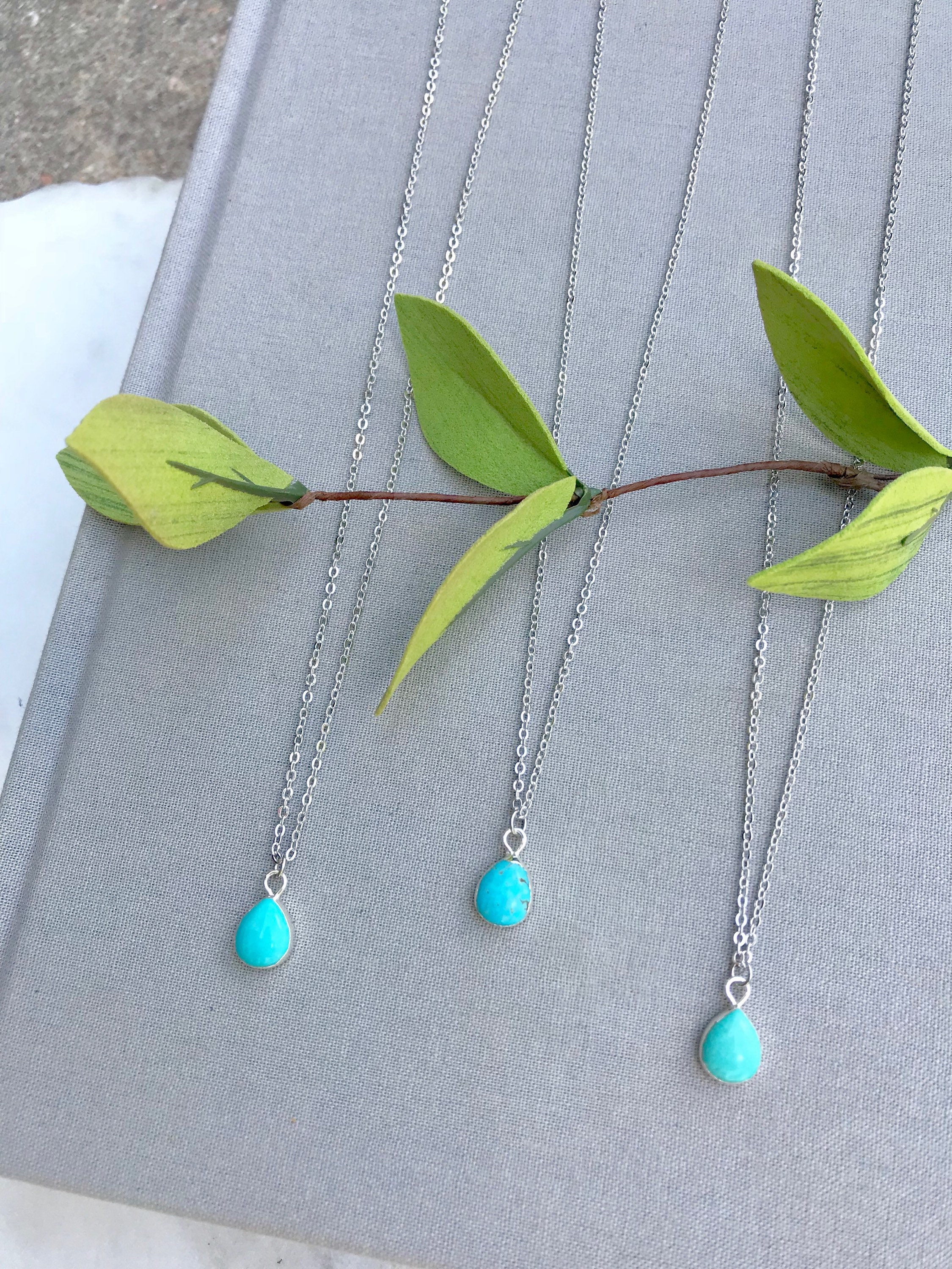 Turquoise Wave Sterling Silver Necklace plated in Rhodium main image 1
