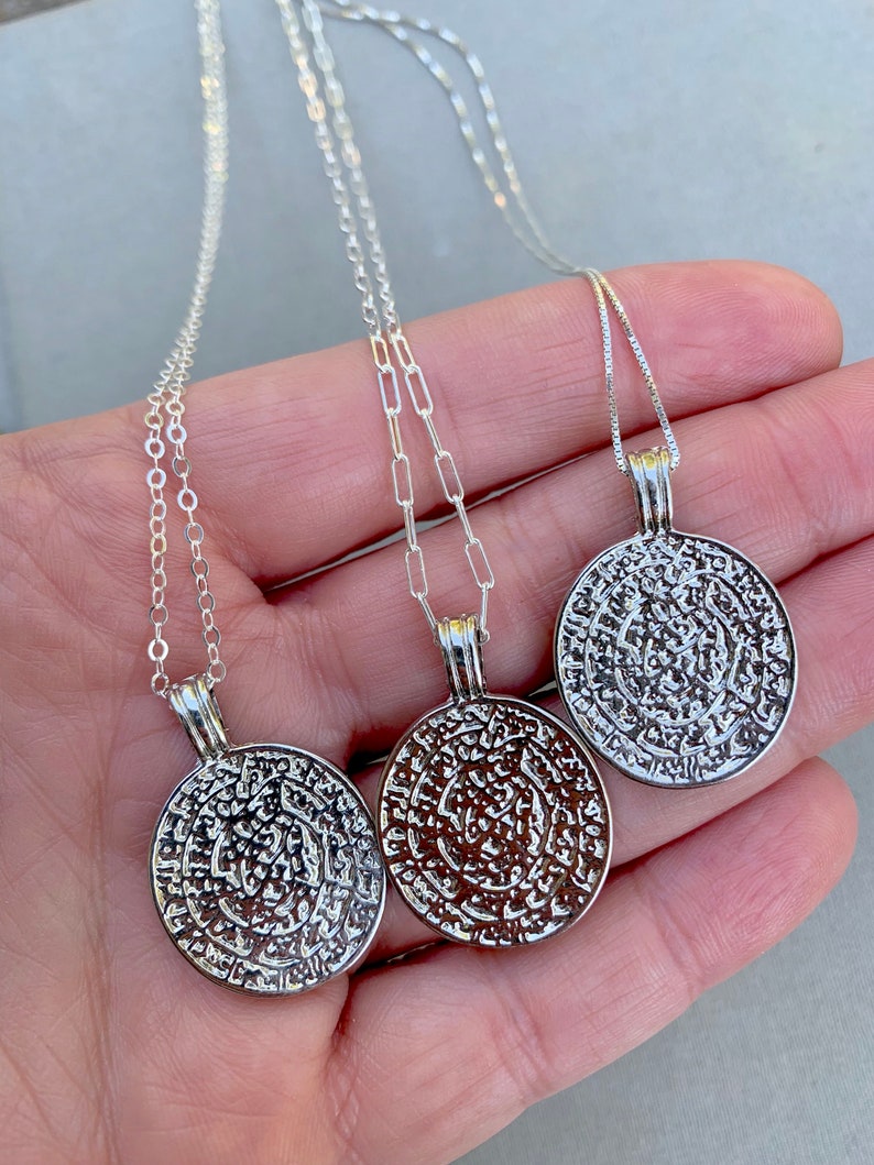 Silver Coin Necklace Silver Greek Coin Pendant Phaistos Etsy