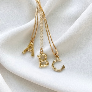 BAMBOO INITIAL NECKLACE