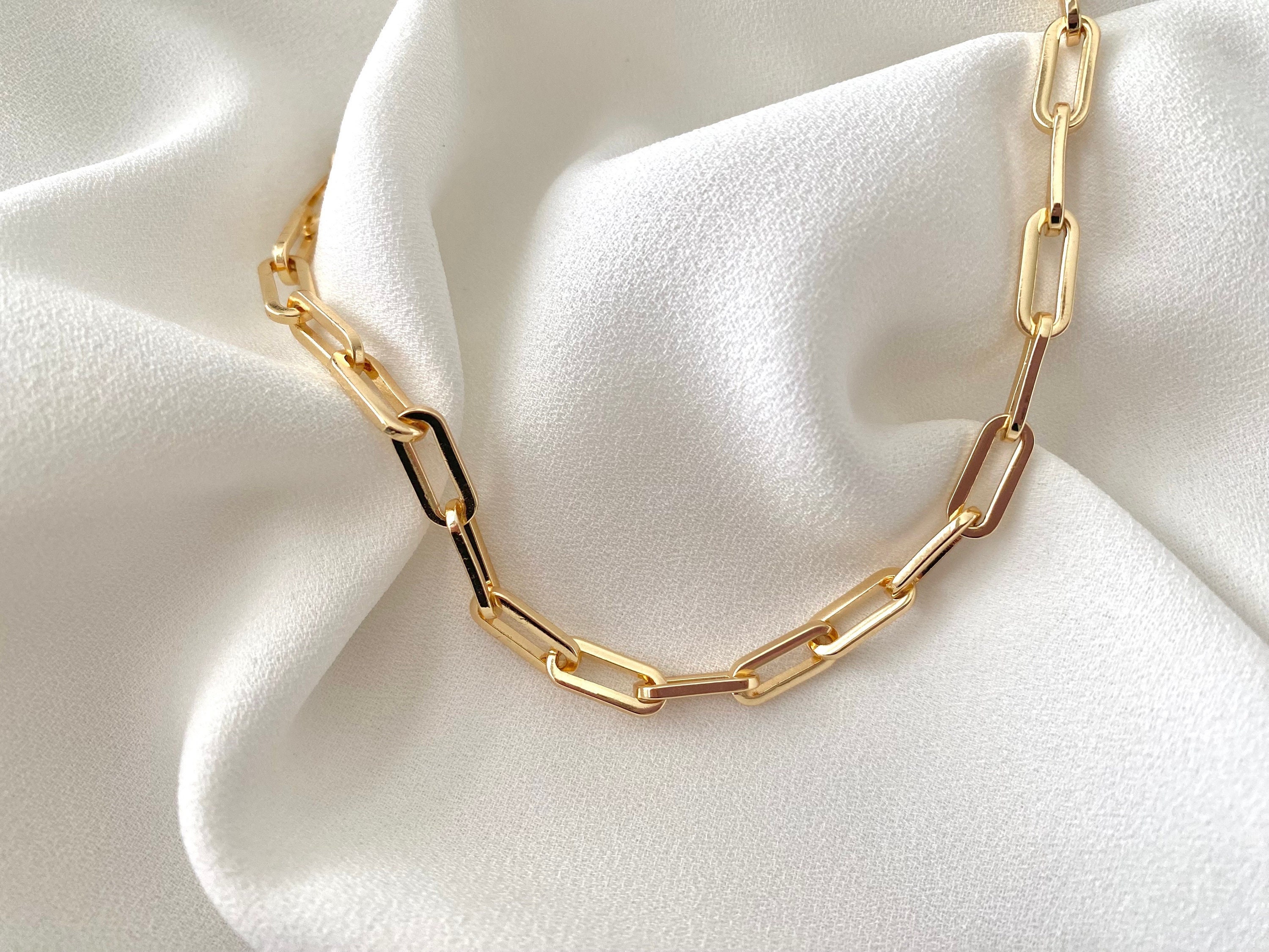 Gold Filled Chunky Link Chain Necklace Medium Link Paperclip Necklace Layering Chains Gold Fill Paperclip Chain Everyday Minimalist Jewelry
