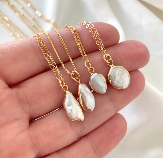 アクセサリー sCenes Special Small Keshi Necklece ST7 Small Grey Keshi Pearl Necklace