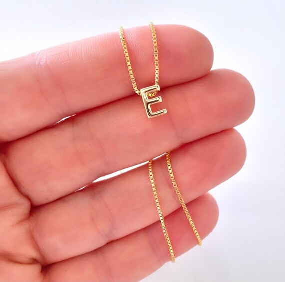 E Pendant Necklace Dainty 