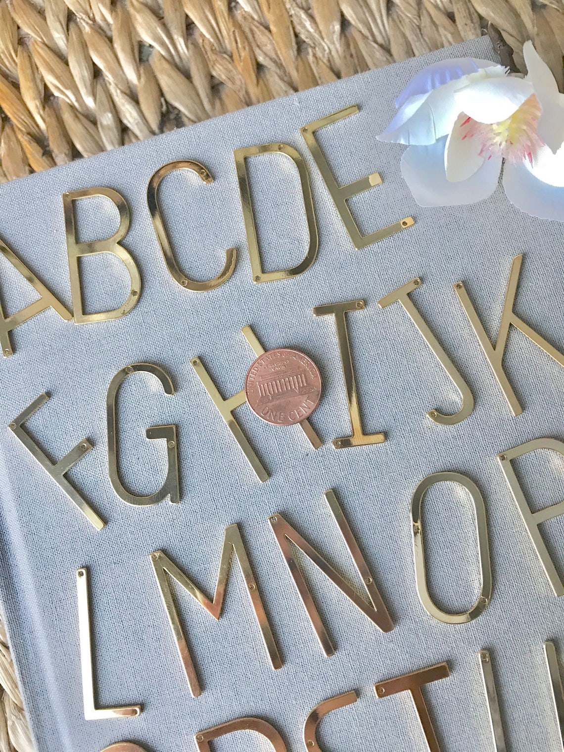 Gold Initial Necklace Letter K Alphabet Necklace Large K Etsy