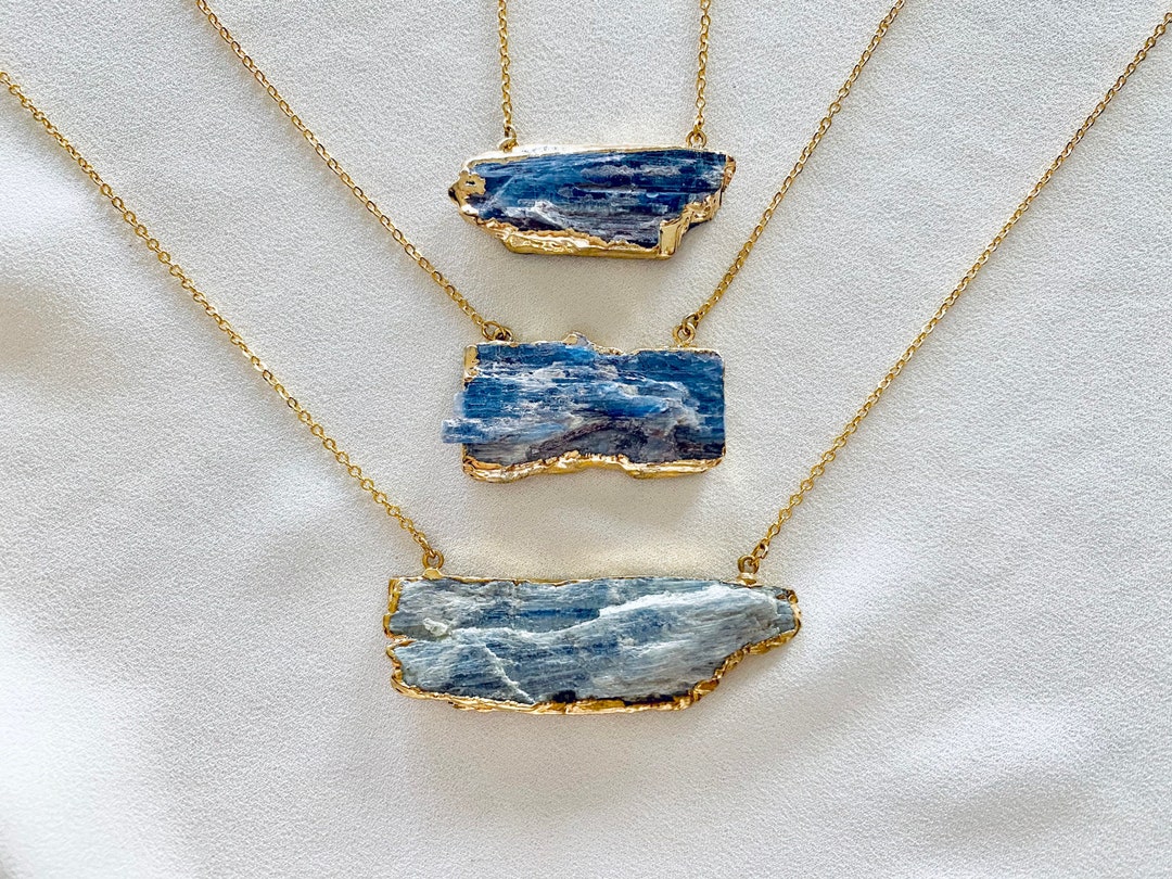 Raw Kyanite Necklace Kyanite Bar Necklace Gold Filled Chain - Etsy