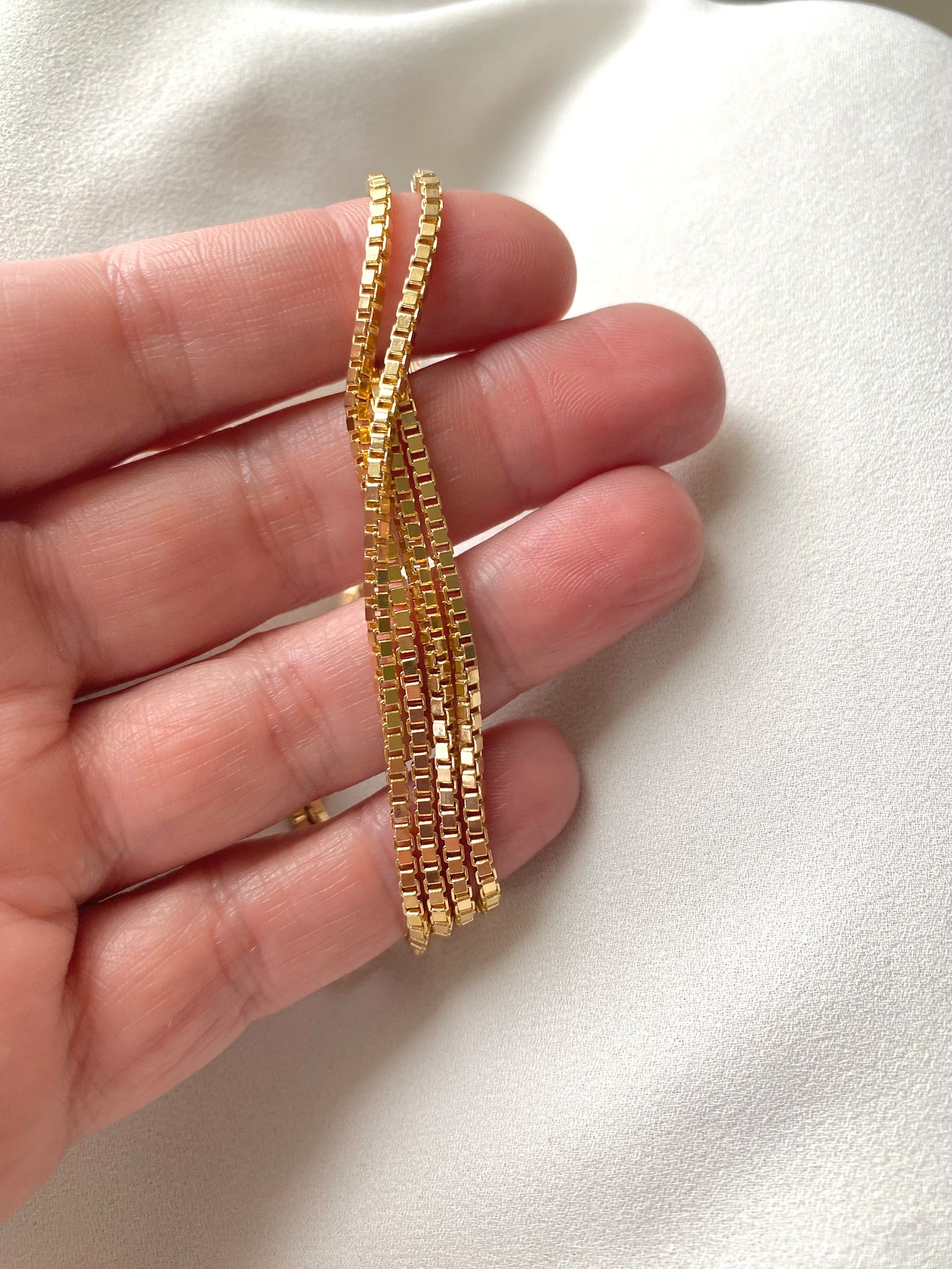 Thick Gold Filled Box Chain Necklace Layering Chains for Women Simple ...