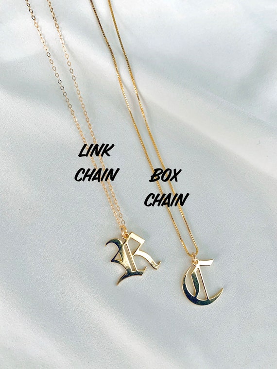 Old English Letter C Necklace Gold 