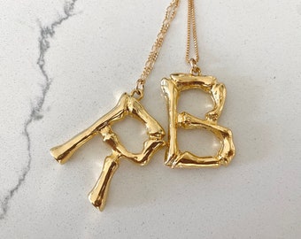 Bamboo initial shop necklace celine