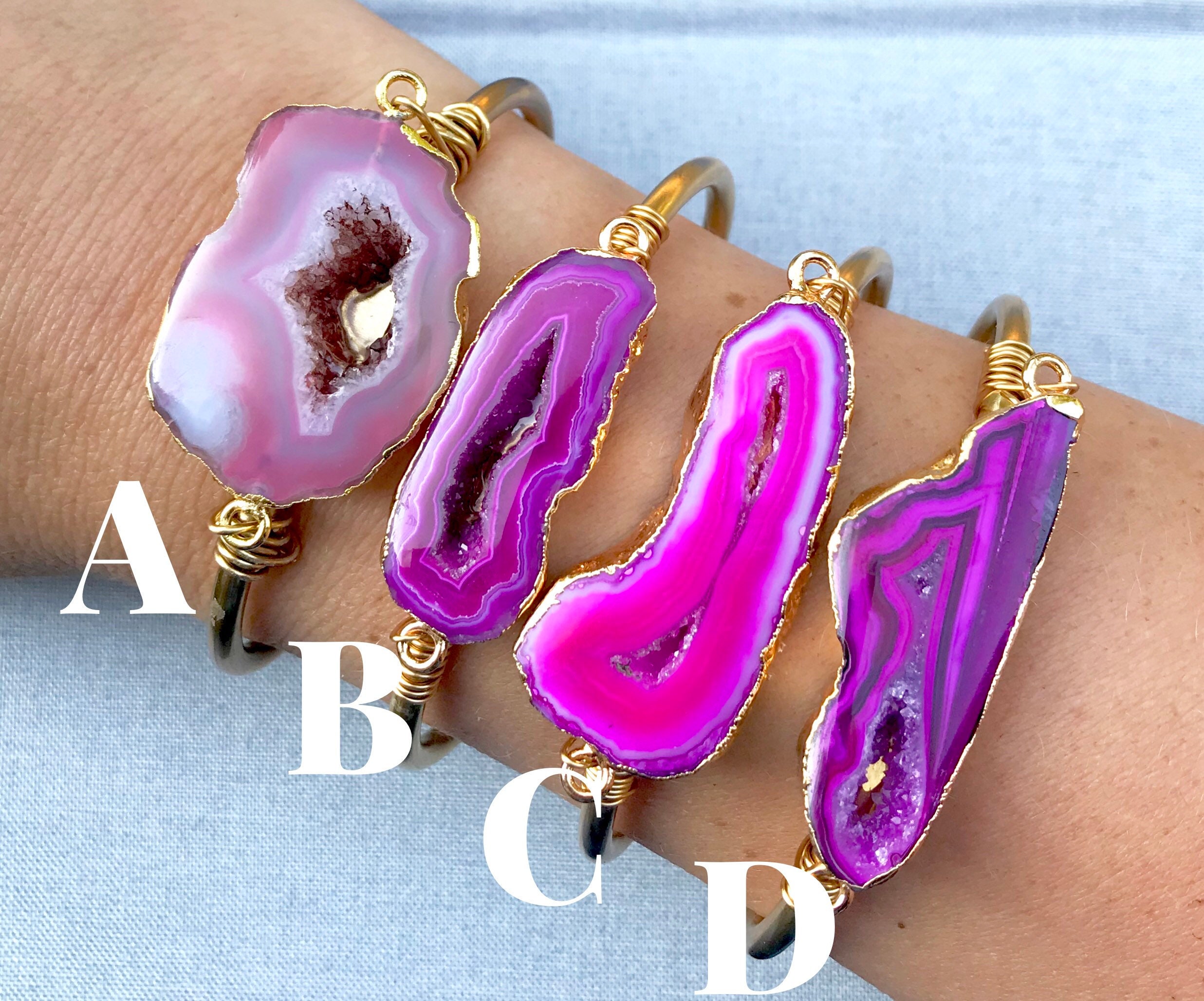 Agate slice bracelet hot sale