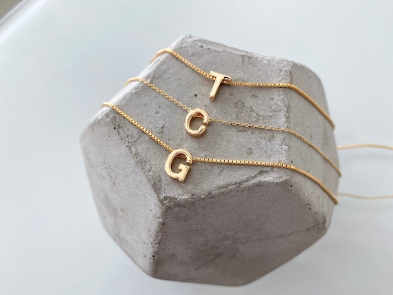 Dainty gold necklace with initial store