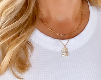Gold Filled Letter Necklace Mothers Day Necklace Name Pendant Necklace Personalized Jewelry Gifts Girlfriend Gift Idea Bridesmaid Jewelry