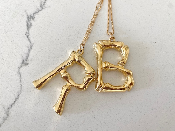 Bamboo Initial Charms in Gold Bamboo Initial Charms in Gold