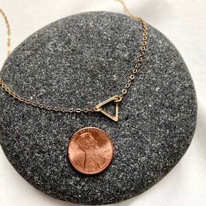 Dainty Triangle Necklace Gold Filled Triangle Pendant Necklace Geometric Jewelry Gold Triangle Charm Simple Everyday Minimalist Necklaces image 8