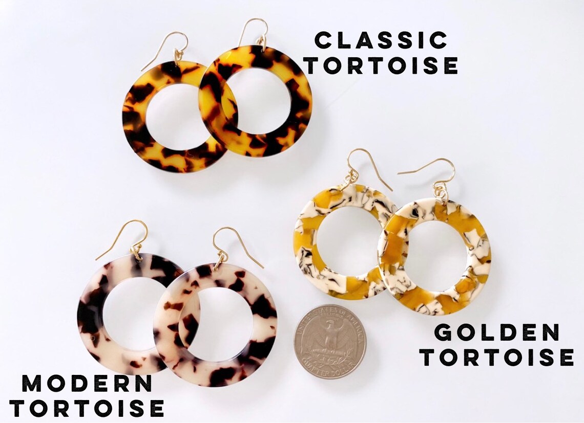 Tortoise Shell Earrings Tortoise Shell Hoop Earrings Tortoise Etsy