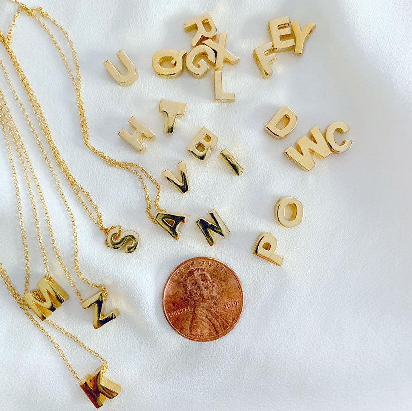 Gold L Initial Necklace Letter L Pendant Necklace Dainty Etsy