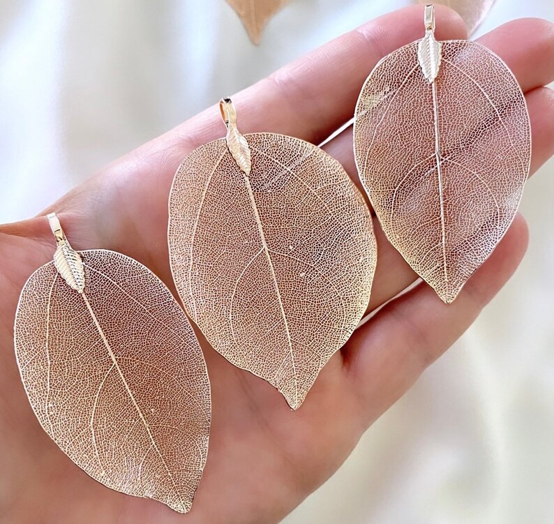 Rose Gold Leaf Necklace Long Layering Necklace Rose Gold Leaf Etsy