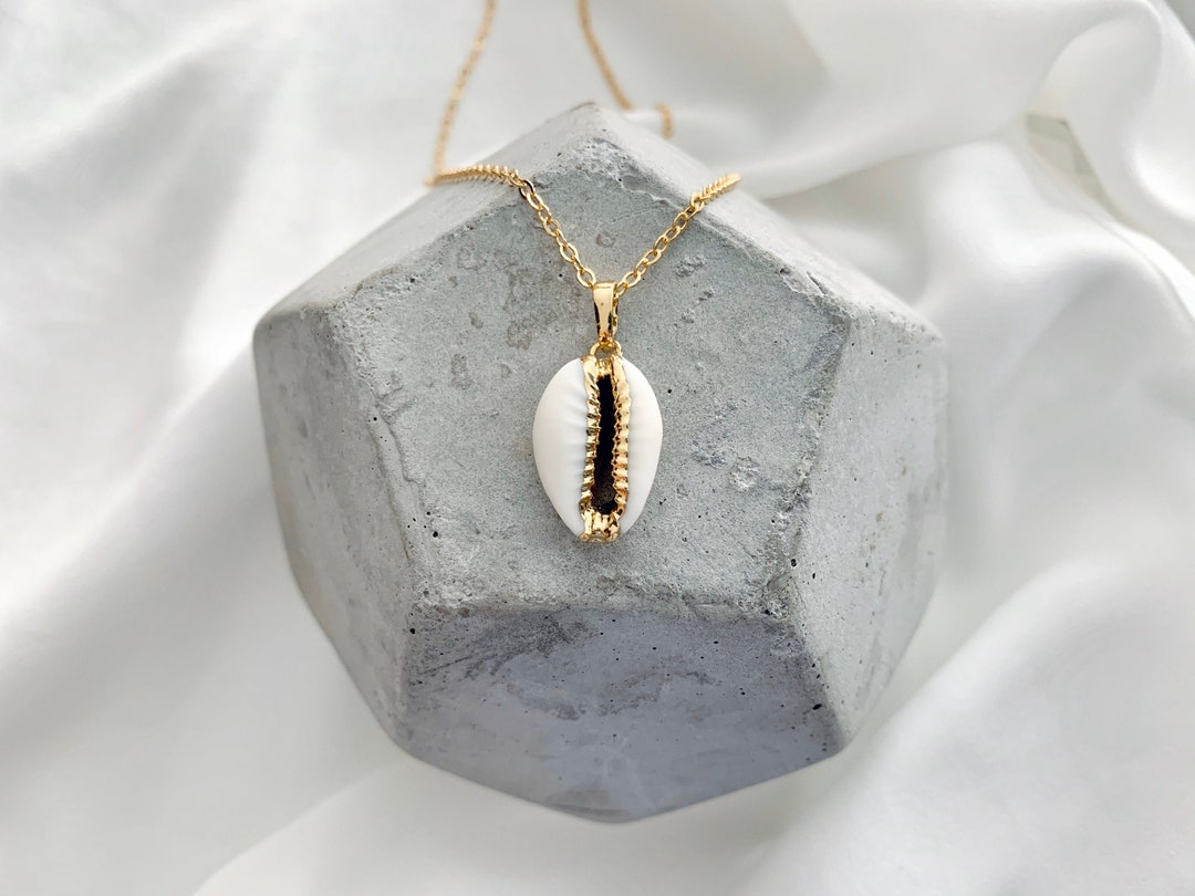 Cowrie Necklace Gold Cowrie Shell Necklace 24k Gold Dipped - Etsy
