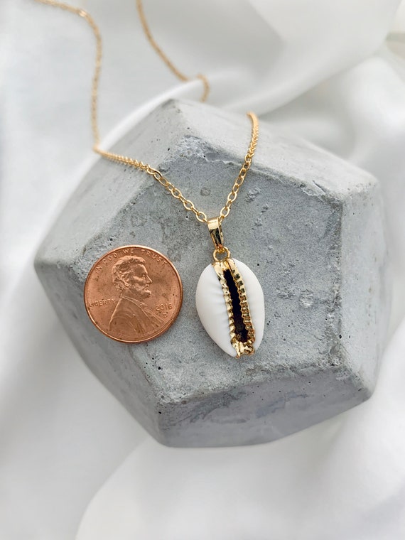 14k gold sale cowrie shell necklace