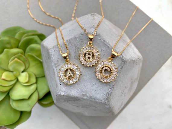 Cz on sale initial pendant