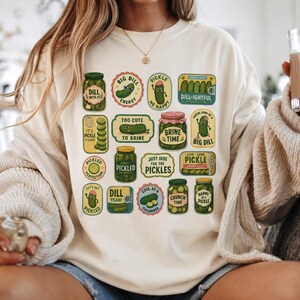 Funny Pickle Shirt, Retro Pickle Graphic Tee, Comfort Colors 1717, Cute Foodie Gift, Dill With It Pickle Lover Tee image 2