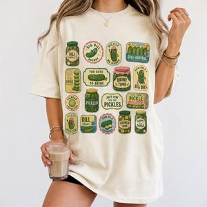 Funny Pickle Shirt, Retro Pickle Graphic Tee, Comfort Colors 1717, Cute Foodie Gift, Dill With It Pickle Lover Tee image 4