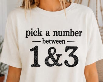 Funny Sarcastic Shirt, Pick a Number Between 1 and 3 Tee, Dry Humor Comfort Colors Shirt